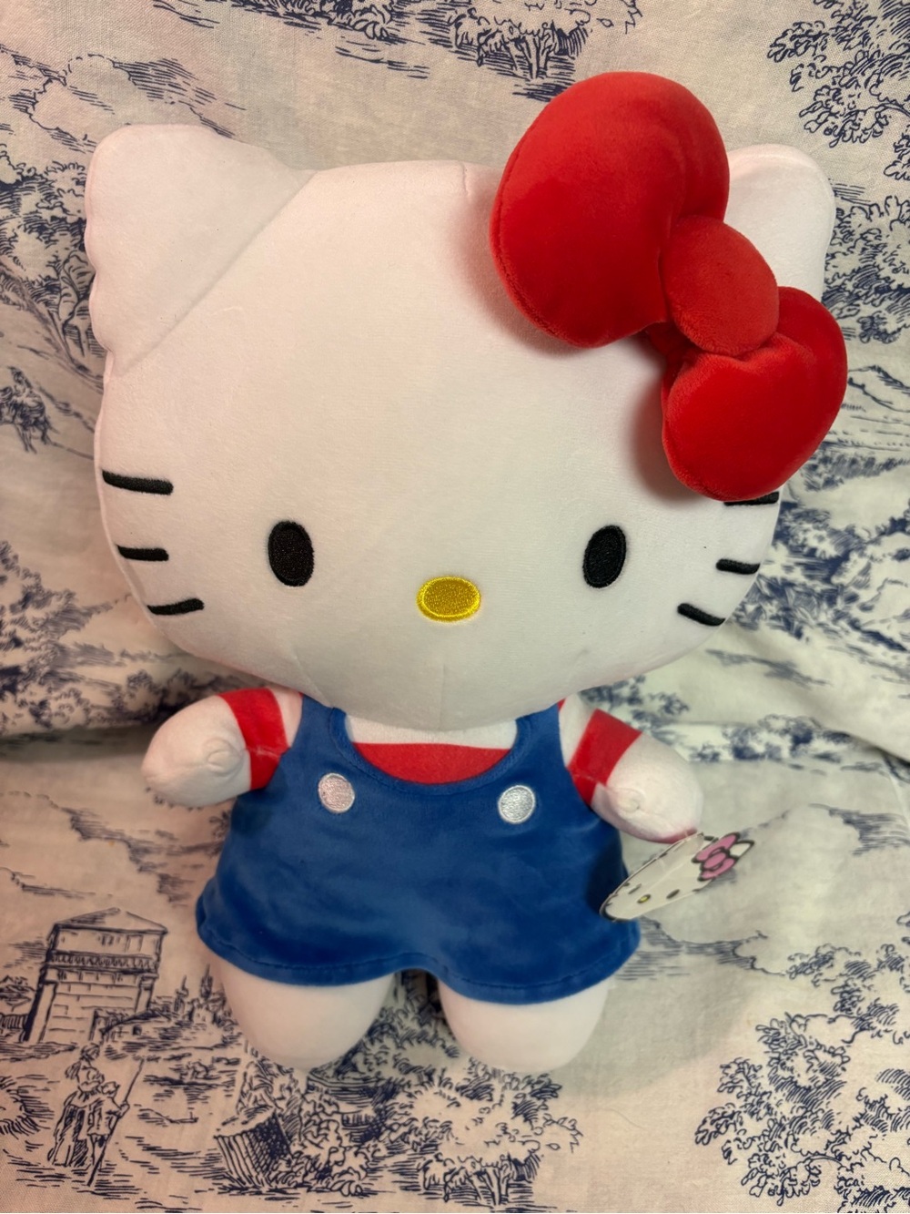 Hello Kitty SANRIO Plush 12" Stuffed Toy Fiesta 2024 Blue Overall Outfit NEW